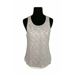 BAR III Gray White Layered Look Knit Tank Top XS
